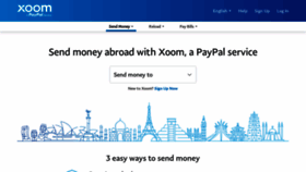 What Xoom.com website looked like in 2022 (3 years ago)