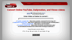 What Youtube4mp3.com website looked like in 2013 (10 years ago)