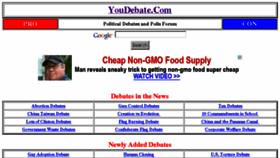 What Youdebate.com website looked like in 2015 (9 years ago)