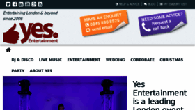 What Yesentertainment.co.uk website looked like in 2016 (8 years ago)