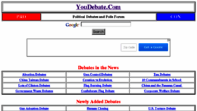 What Youdebate.com website looked like in 2016 (8 years ago)