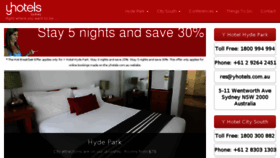 What Yhotel.com.au website looked like in 2016 (8 years ago)