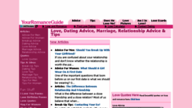 What Yourromanceguide.com website looked like in 2016 (7 years ago)