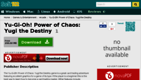 What Yu-gi-oh-power-of-chaos-yugi-the-destiny.soft112.com website looked like in 2017 (7 years ago)