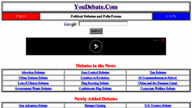 What Youdebate.com website looked like in 2017 (7 years ago)