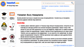 What Yukselen-burc-hesaplama.hesabet.com website looked like in 2017 (6 years ago)