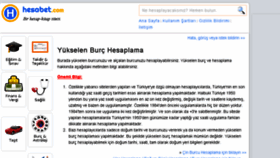 What Yukselen-burc-hesaplama.hesabet.com website looked like in 2018 (5 years ago)