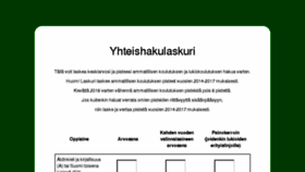 What Yhteishakulaskuri.fi website looked like in 2018 (5 years ago)