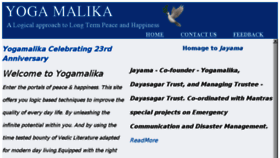 What Yogamalika.org website looked like in 2018 (5 years ago)