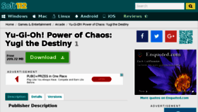 What Yu-gi-oh-power-of-chaos-yugi-the-destiny.soft112.com website looked like in 2018 (5 years ago)