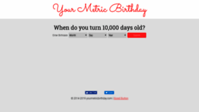 What Yourmetricbirthday.com website looked like in 2019 (4 years ago)