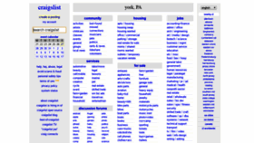 What York.craigslist.org website looked like in 2019 (4 years ago)