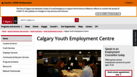 What Youthemploymentcentre.ca website looked like in 2020 (4 years ago)