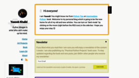 What Yasoob.me website looked like in 2020 (5 years ago)