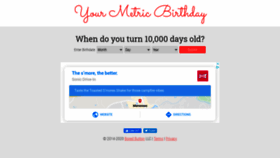 What Yourmetricbirthday.com website looked like in 2020 (3 years ago)