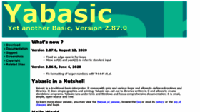 What Yabasic.de website looked like in 2020 (4 years ago)