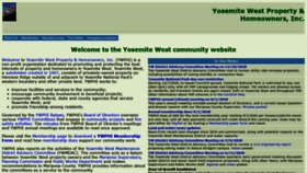What Yosemitewest.org website looked like in 2021 (3 years ago)