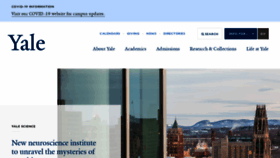 What Yale.edu website looked like in 2021 (3 years ago)