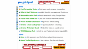 What Yougetsignal.com website looked like in 2021 (3 years ago)