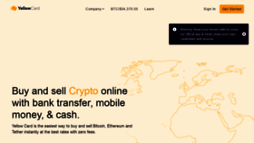 What Yellowcard.io website looked like in 2021 (3 years ago)