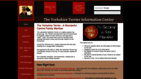 What Yorkieinfocenter.com website looked like in 2021 (2 years ago)