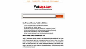 What Yutmp3.com website looked like in 2021 (2 years ago)