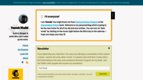 What Yasoob.me website looked like in 2021 (4 years ago)