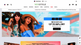 What Yesstyle.com website looked like in 2021 (2 years ago)
