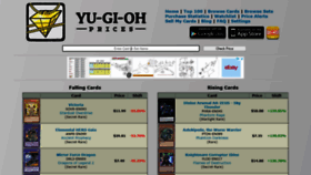 What Yugiohprices.com website looked like in 2021 (2 years ago)