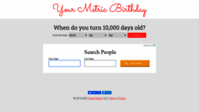 What Yourmetricbirthday.com website looked like in 2021 (2 years ago)