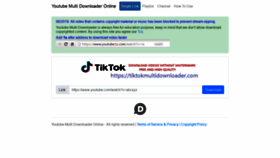 What Youtubemultidownloader.com website looked like in 2021 (2 years ago)