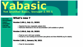 What Yabasic.de website looked like in 2021 (3 years ago)