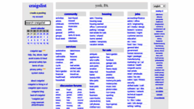 What York.craigslist.org website looked like in 2021 (2 years ago)
