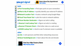 What Yougetsignal.com website looked like in 2022 (2 years ago)