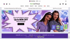 What Yesstyle.com website looked like in 2022 (1 year ago)