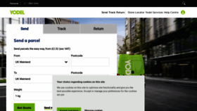 What Yodel.co.uk website looked like in 2023 (1 year ago)