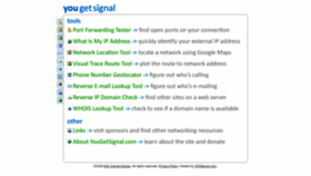 What Yougetsignal.com website looked like in 2023 (1 year ago)