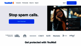 What Youmail.com website looked like in 2023 (1 year ago)
