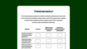 What Yhteishakulaskuri.fi website looked like in 2023 (This year)