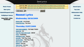 What Zenlyrics.com website looked like in 2013 (11 years ago)