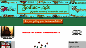 What Zodiac-ads.com website looked like in 2014 (10 years ago)