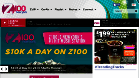 What Z100.com website looked like in 2016 (8 years ago)