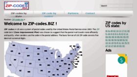What Zip-codes.biz website looked like in 2016 (9 years ago)