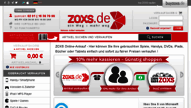 What Zoxs.de website looked like in 2016 (7 years ago)