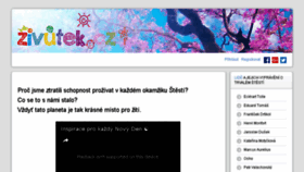 What Zivutek.cz website looked like in 2017 (6 years ago)