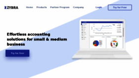 What Zybra.co website looked like in 2017 (7 years ago)