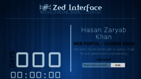 What Zedinterface.com website looked like in 2017 (6 years ago)