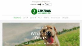 What Zamzows.store website looked like in 2018 (6 years ago)
