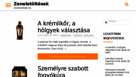 What Zeneletoltesek.hu website looked like in 2018 (5 years ago)