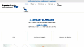 What Zapatodirecto.com website looked like in 2018 (5 years ago)